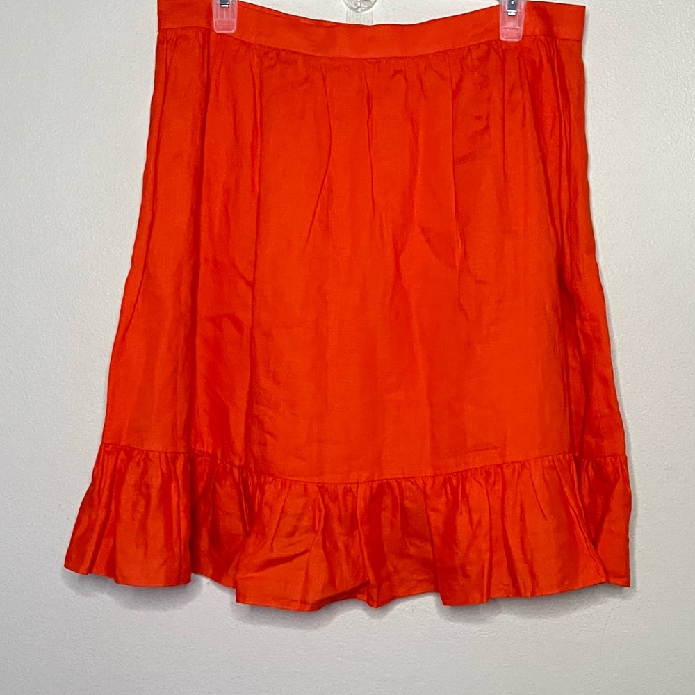 J. Crew 100% Linen Ruffle Mini Skirt - Picture 3 of 7